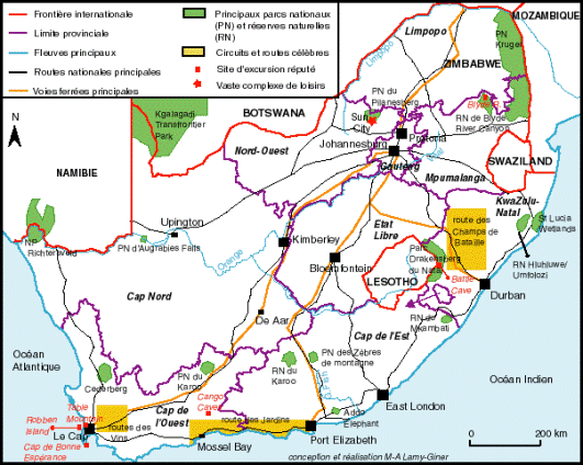 Carte Afrique du Sud